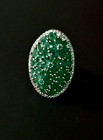 5 83 Ct Socoto Emerald Zircon Cluster Ring In Platinum Sterling Silver Size 6