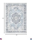 Vintage Boho 5x7 Area Rug - Ultra-soft  Washable  Non-slip  Stain Resistant Blue