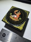 Russian Mstera Lacquer Miniature Wooden Trinket Box    ivanushka    Hand Painted 6cm