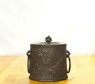 Antique Japanese Cast Iron Kama Kettle Pot Ryubundo Signed 