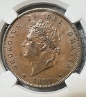 Great Britain George Iv  1825  1 Penny Coin Near Unc  Ngc Au 58 Bn         