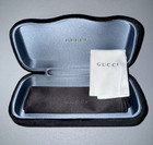 New Gucci Black Glasses Case - Fits Optical Eyeglasses  Comes W  Pouch   Cloth 