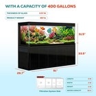 All-in-one Aquarium Built-in Sump Tempered Glass 400 Gallon Fish Tank All Black