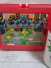1990 Tmnt Teenage Mutant Ninja Turtles Shredder Plastic Red Lunchbox   Thermos