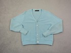 True Vintage Van Heusen Cardigan Womens Medium Blue Sweater Made In Usa 50s 60s