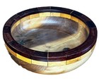 Handcrafted Hand Turned Wooden Bowl With Various Woods Signed By Artist