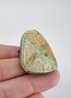 Huge Vintage Cb Navajo Sterling Silver Ribbon Boulder Royston Turquoise Ring