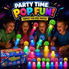 24 Pcs Jumping Emoticon Popper Spring Launchers Led Light Up Toy Bouncy Party Fa