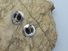 Mens Cuff Links Cufflinks Silver Tone Circle Black Vintage Unique Style  6 