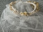 Vintage  1930s     Bridal Veil With Floral Headpiece