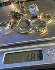 Lot Of 7  Sterling  Vermeil  Ametrene  Amethyst  Topez  Emerald Rings S 5-8 5