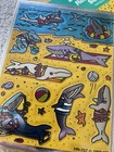 Vtg 1990 3m Post-it Brand Removeable Shark Stickers  2 Sheets Hr-707 New Foil