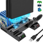 Ps4 Controller Dual Charger Station Stand Cooling Fan For Playstation 4 Slim pro