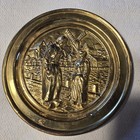 Vintage Lumbard England Brass Wall Plaque Dutch Couple Windmill 6 75 