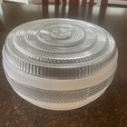 Vintage 1950 60   s Ceiling Light Cover Frosted And Clear Shade