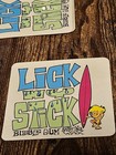 Vintage 1980s Bubble Gum Surf Wax Lick My Stick Sticker Decal