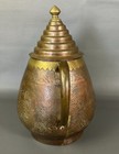 Vintage Handmade Indian Brass  Teapot With Lid 10    Tall Ornate Pattern