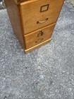 Vintage Industrial Mission Style Oak Wood Filing File Cabinet 2 Drawer   Keys