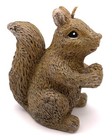 Squirrel Shaped Candle Figurine Wax 3 75    Holding Pinecone Brown Vintage Unused
