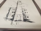 Vintage Original Pen   Ink Drawing Chicago Landmark Signed Henri 1981 Framed