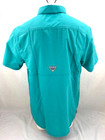 New Columbia Slack Tide Camp Ocean Teal C2001mp Pfg Ss Button Up Shirt Men s L