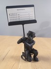 Vtg  Business Card Holder Cast Iron Metal Bell Hop Monkey In Hat  8  Statue