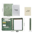Leather Zippered Padfolio Binder - 3-ring Business Portfolio Organizer 