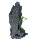 Resin Rock Peak And Plants With Cave Fish Tank Aquarium Ornament  14 Inches Tall