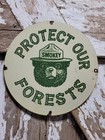 Vintage Smokey The Bear Porcelain Sign Rare Old Forest Service National Park 12 