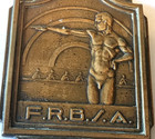 Vintage 1930 s Belgium Rowing Federation Engraved Art Deco Bronze Medal
