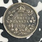 1908 Canada 5 Cents Lot t2292 Silver  Nice  Better Date