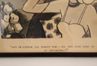 Vintage Framed Black   White Satiric Comic Strip Art By Harry Hanan Signed dated