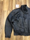Vintage Charles Klein Distress Leather Bomber Jacket Black Men   s Size Large Read