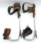 W m  Bashlin Co Aluminum Tree Pole Climbing Spikes Gaffs Leather Straps Pads