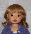Dollspart Human Hair Doll Wig Size 12 13 Honey Blonde Curls   Bangs  01051 Nwt