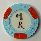 Riviera Hotel  1 Casino Chip Las Vegas Nevada Obsolete