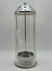 Vintage Tablecraft Glass Straw Holder Dispenser Chrome Metal Lid 11 Inch Heavy