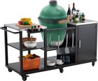 3-shelf Movable Grill Table Outdoor Garden Bbq Food Prep Cart With 6 Casters Us