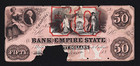  50 Proof Bank Of The Empire State Rome Georgia Pre Civil War Obsolete Ga Note