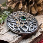 New Pewter Celtic Knot Brooch Irish Ireland Scottish Scotland Ladies Green Pin