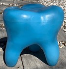 Vintage Sculptural Blue Plastic Tooth Stool Ottoman Chair Modern Dental Pop Art