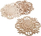 4pcs Unpainted Wood Carved Corner Onlay Applique Mouldings Cabinet Door Decor