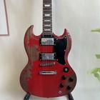 Brand New Vintage Sg Electric Guitar  Crimson Red  Alder Body  Mahogany Neck