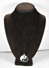 Yin Yang Ying Vintage Necklace Black And White Pendant Yin-yang Black Cord 26 