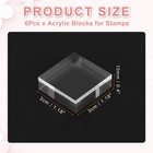 Acrylic Stamp Block  6 Pack Clear Stamping Block Mountings  1 2  X 1 2 