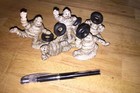 Michelin Tire Men 5 Piece Set Cast Iron Goodyear Collector Paperweight Patina Us