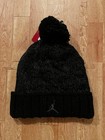 Nike Air Jordan Jumpman Pom Knit Beanie Hat Black Spellout Logo 9a1829-ab