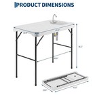 Outdoor Folding Portable Fish Hunting Cleaning Cutting Table Camping Sink Faucet