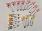 Vintage Baby Lot 14 Diaper Pins   Gerber Bottles Shoes Nursery Memorabilia 1950s