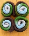 Hand Blended Merino Wool Rolags Moss And Mist Spinning Fiber 100  Merino Wool